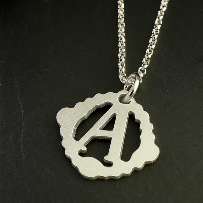 Wednesday Inspired Initial Pendant in Sterling Silver
