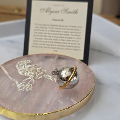 A Moment in Space Urn Necklace for Pet Ashes and Hair/Fur on Sterling Silver