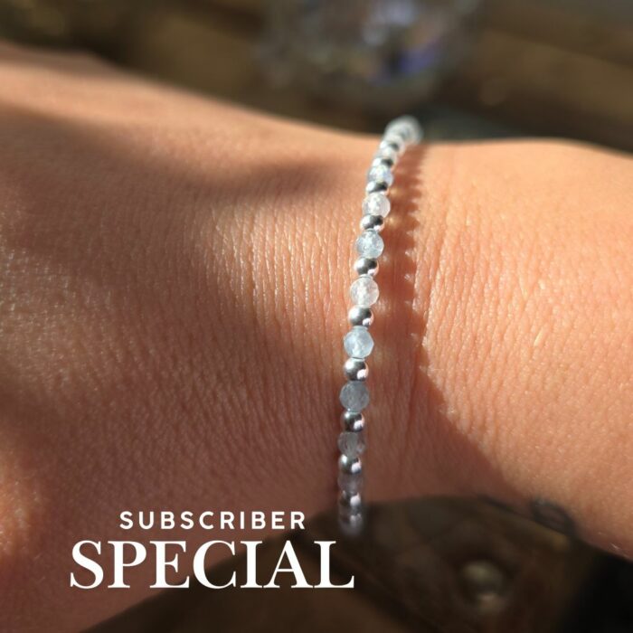 Beautiful Faceted Aquamarine and Sterling Silver Beaded Bracelet - Image 2