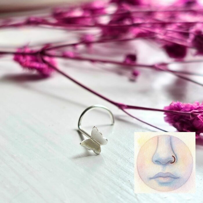 Butterfly Flutterby Nose Piercing Sterling Silver