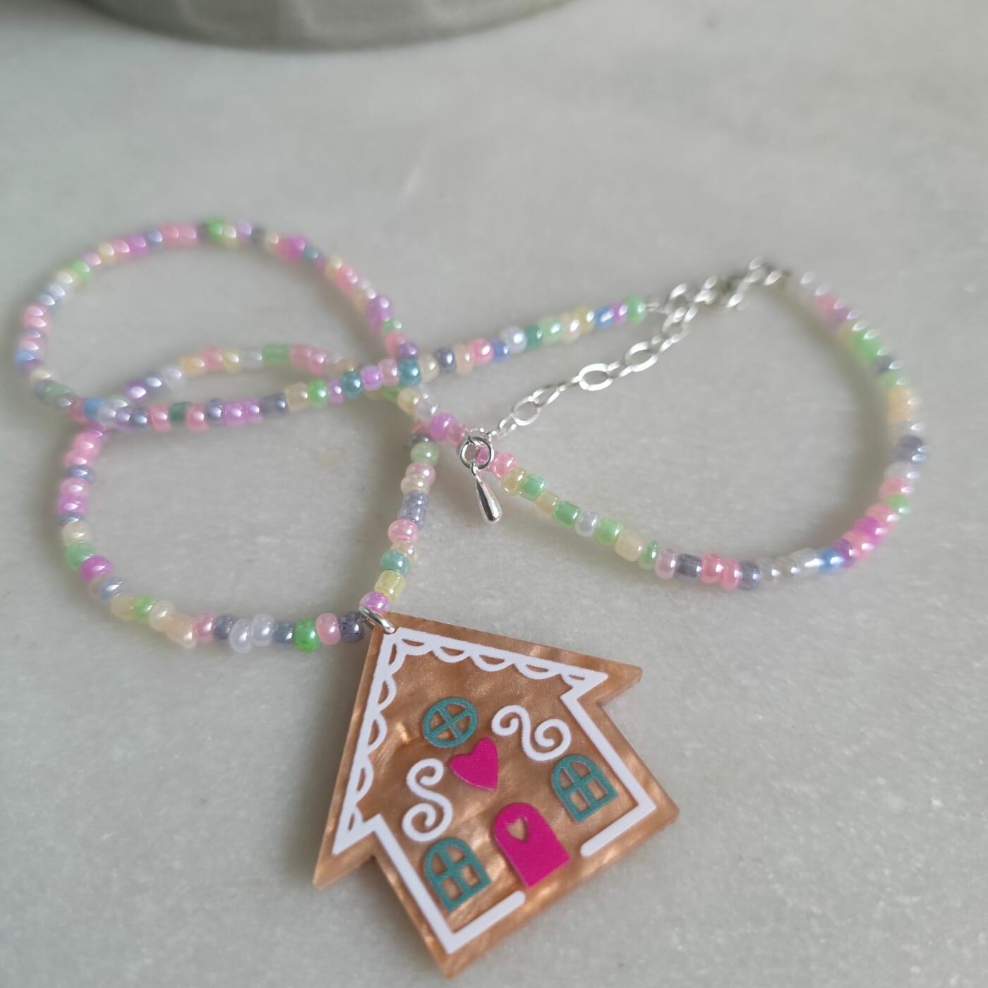 Candy Lane Gingerbread Necklace - Sterling Silver