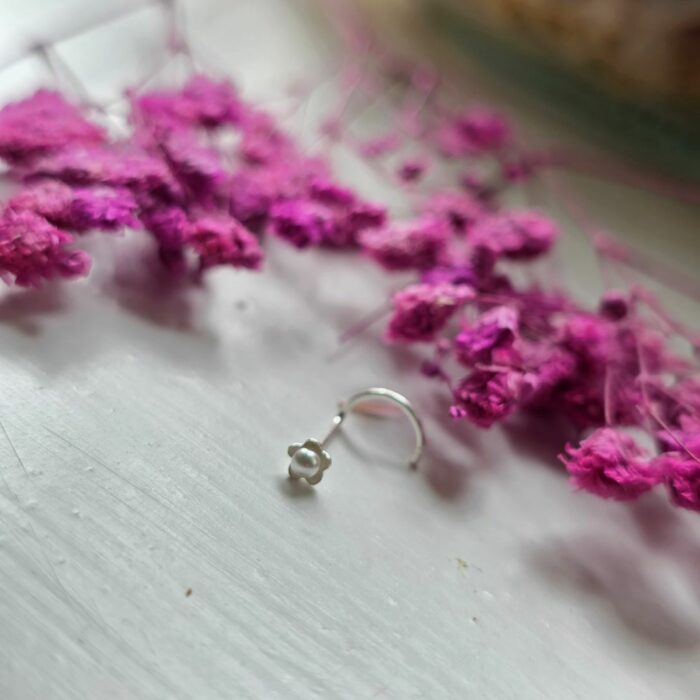 Dafney Pearly Twist Nose Stud in Sterling Silver - Image 4