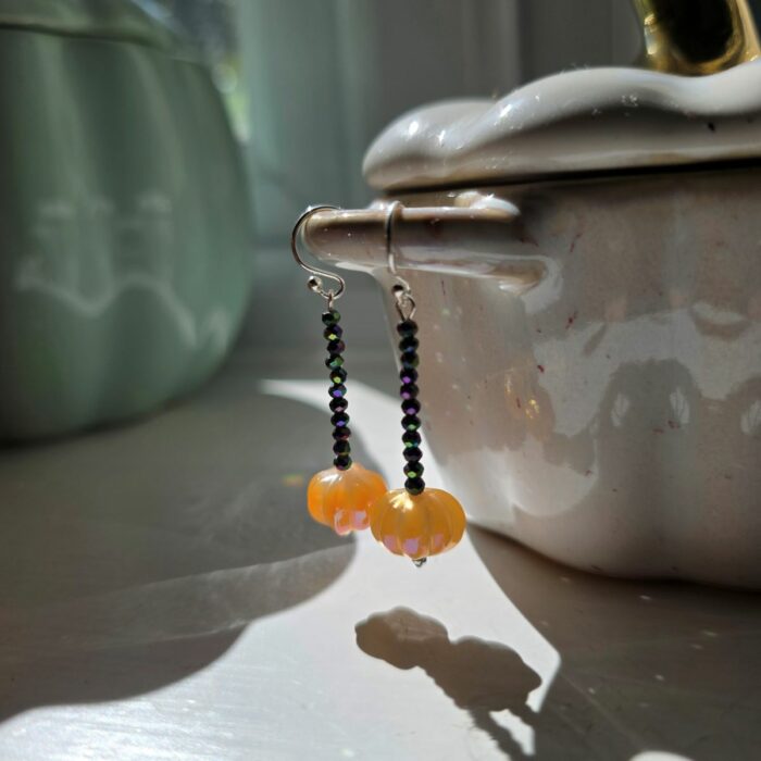 Down at the Pumpkin Patch Long Drop Earrings in Sterling Silver - Image 3
