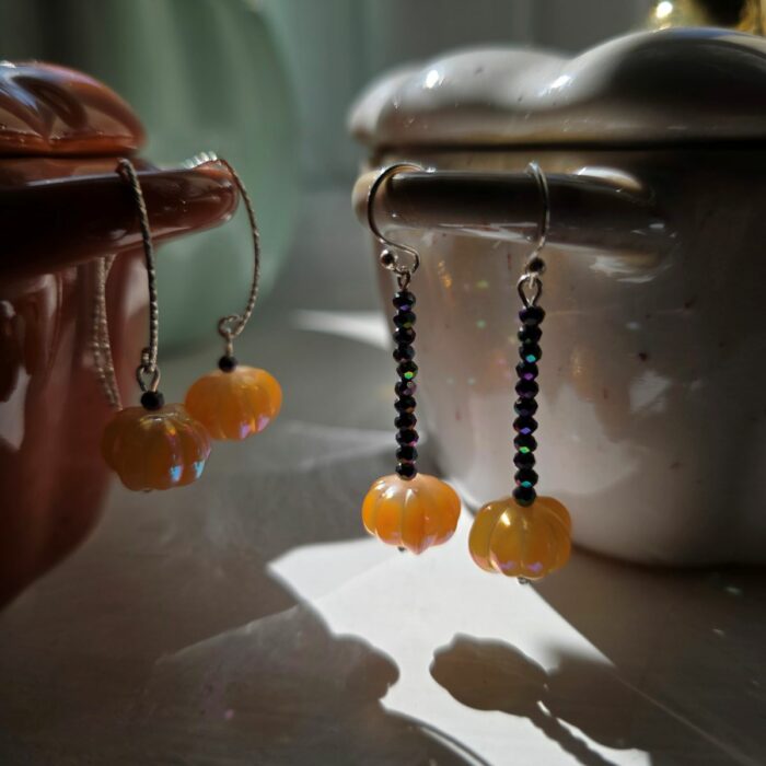 Down at the Pumpkin Patch Long Drop Earrings in Sterling Silver - Image 4