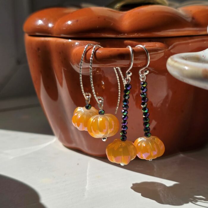 Down at the Pumpkin Patch Long Drop Earrings in Sterling Silver - Image 2