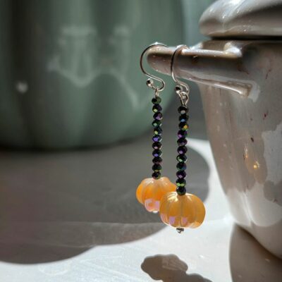 Down at the Pumpkin Patch Long Drop Earrings in Sterling Silver