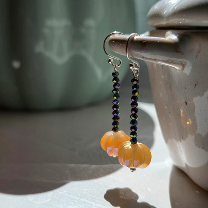 Down at the Pumpkin Patch Long Drop Earrings in Sterling Silver