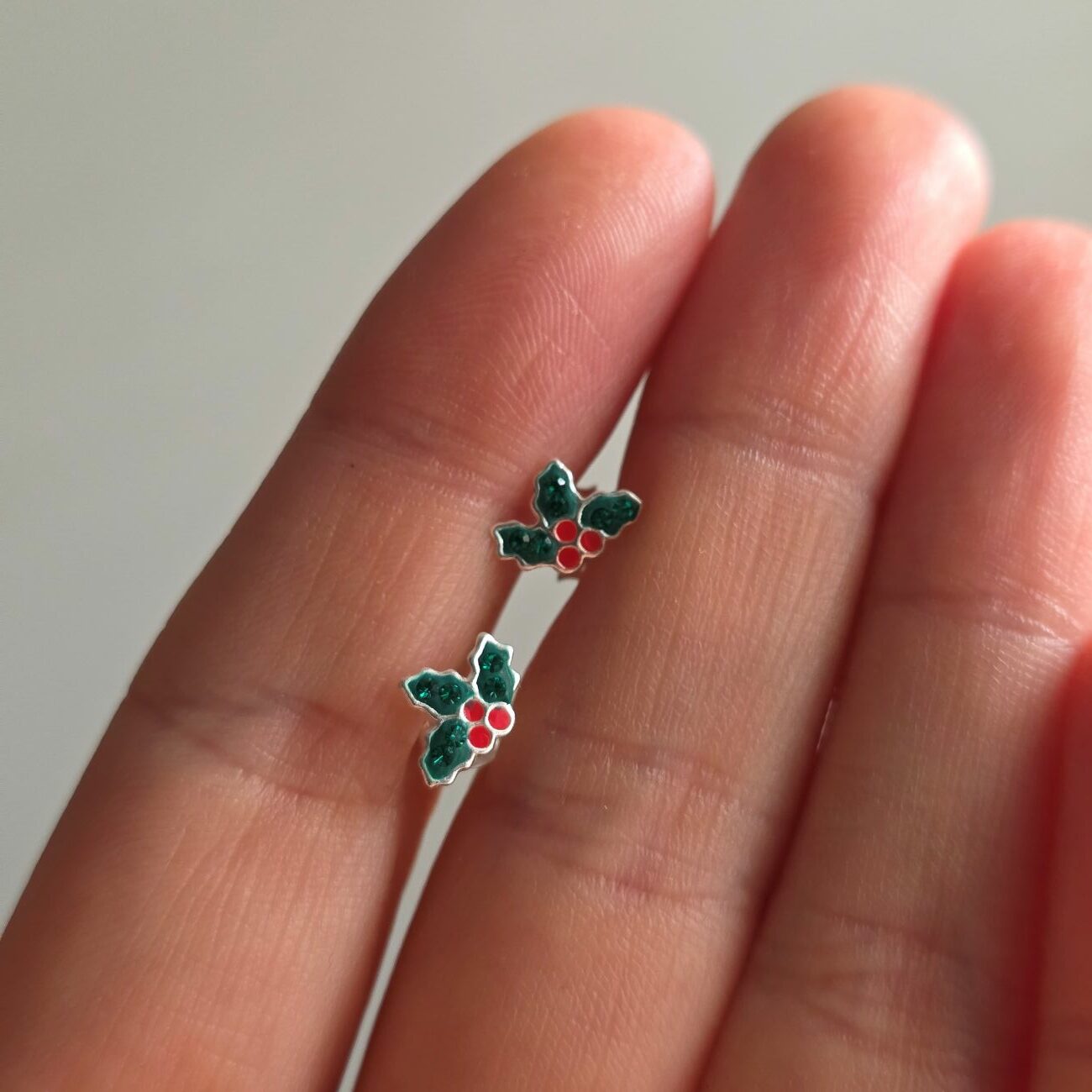 Glittering Vintage Holly Studs in Sterling Silver - Image 2