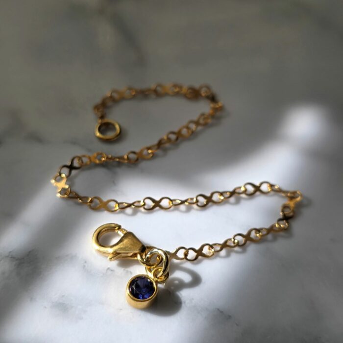 Golden Infinity Link Birthstone Bracelet- Pick Your Birthstone - Image 3