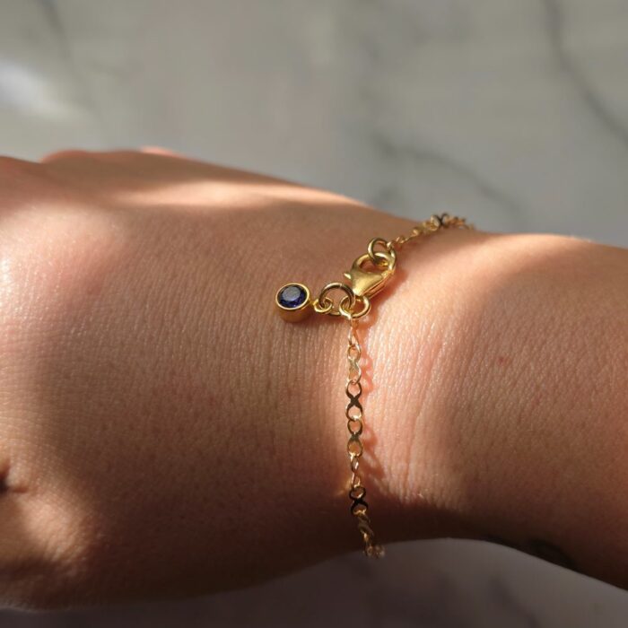 Golden Infinity Link Birthstone Bracelet- Pick Your Birthstone - Image 4