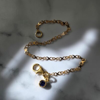 Golden Infinity Link Birthstone Bracelet- Pick Your Birthstone