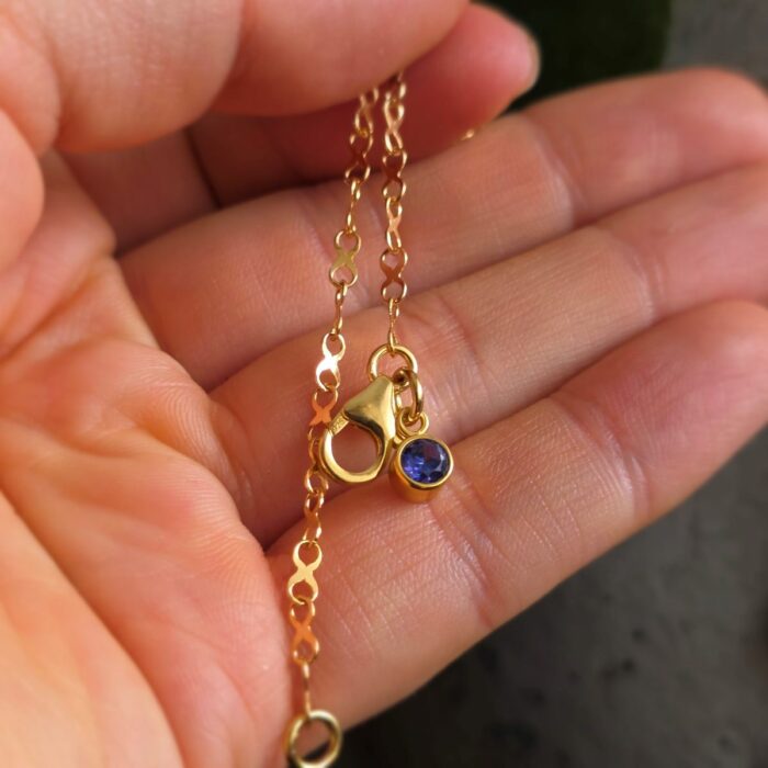 Golden Infinity Link Birthstone Bracelet- Pick Your Birthstone - Image 2