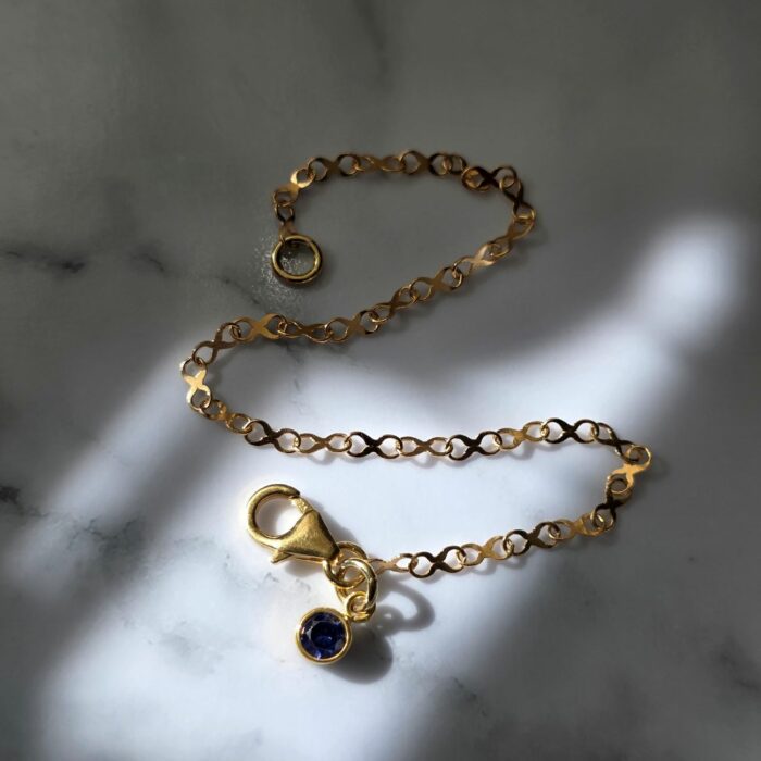 Golden Infinity Link Birthstone Bracelet- Pick Your Birthstone