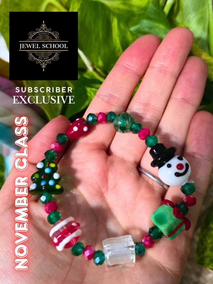 November Online Jewellery School Kit for Subscribers – Festive Bracelet Making - Image 2