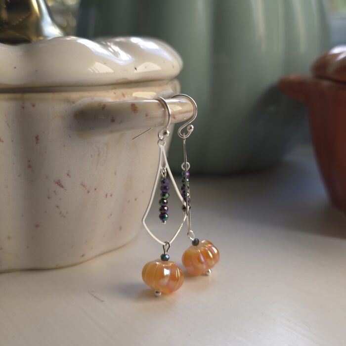 Down at the Pumpkin Patch Long Chandelier Drop Earrings in Sterling Silver - Image 2
