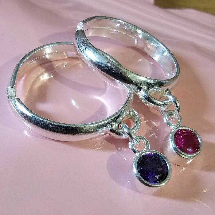 Ladies Adjustable Sterling Silver Birthstone Ring - Pick Your Month - Image 3