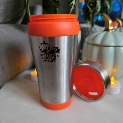 Pit Stops and Pumpkin Patches Double Wall Insulated Hot and Cold travel Mug 410ml