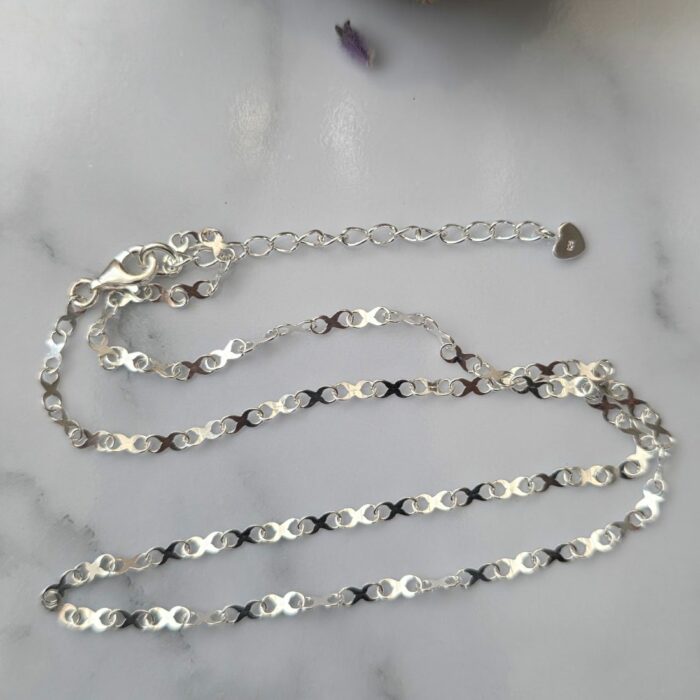Silver Continuous Infinity Link Necklace