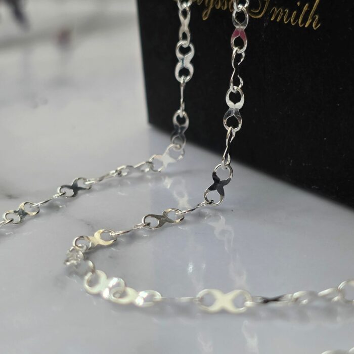 Silver Continuous Infinity Link Necklace - Image 3