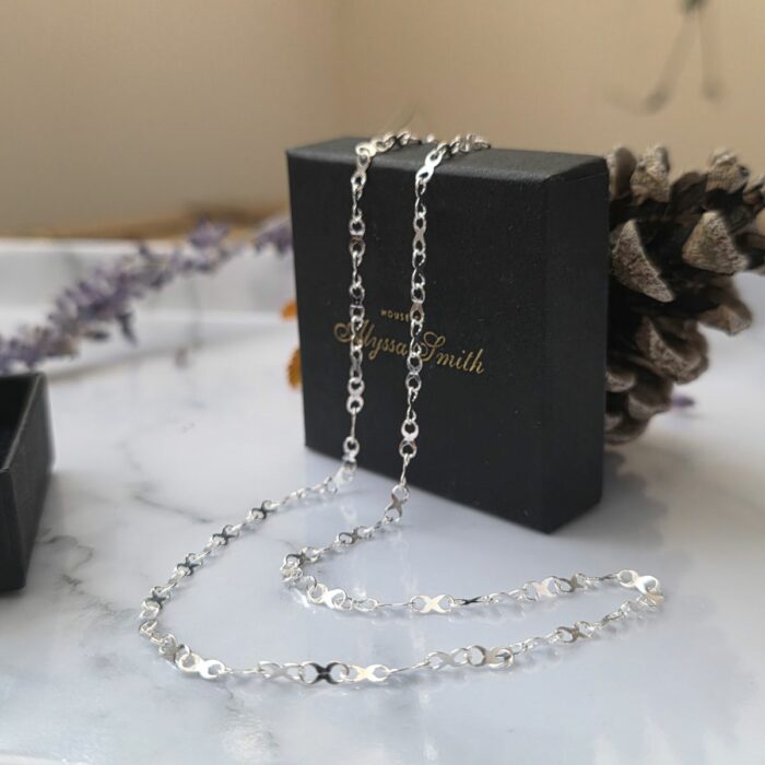 Silver Continuous Infinity Link Necklace - Image 4