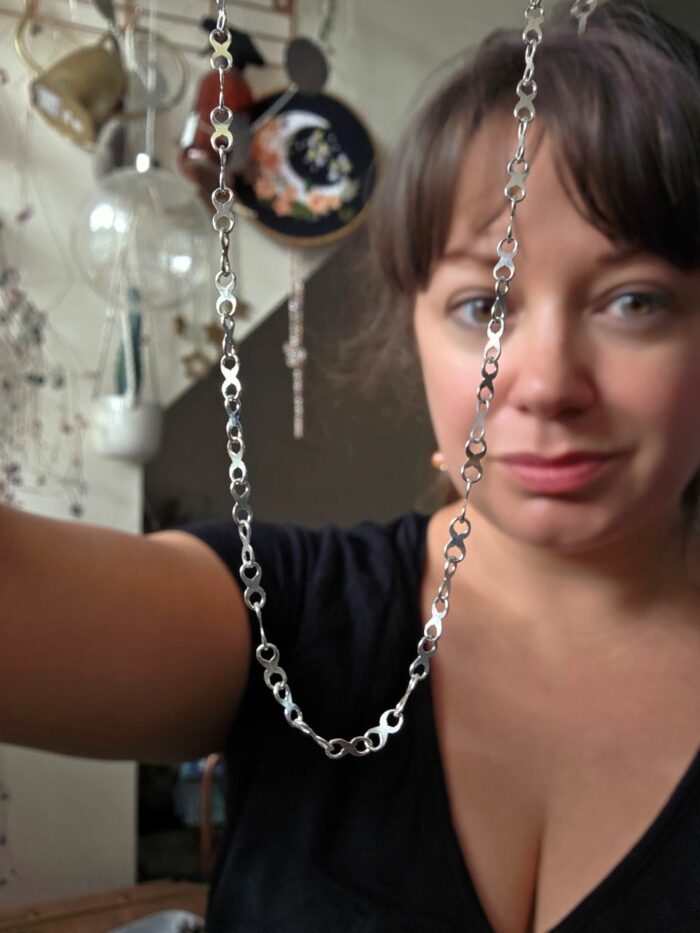 Silver Continuous Infinity Link Necklace - Image 5
