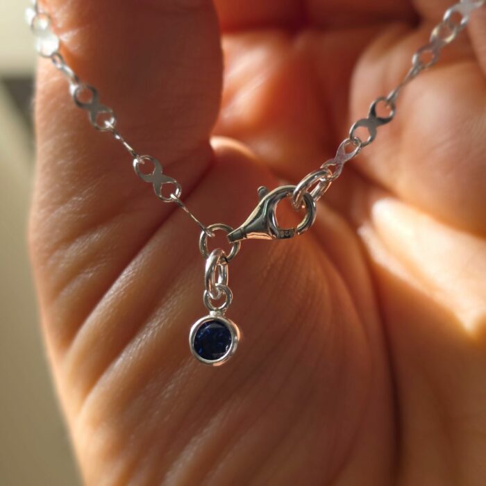Silver Infinity Link Birthstone Bracelet- Pick Your Birthstone - Image 6