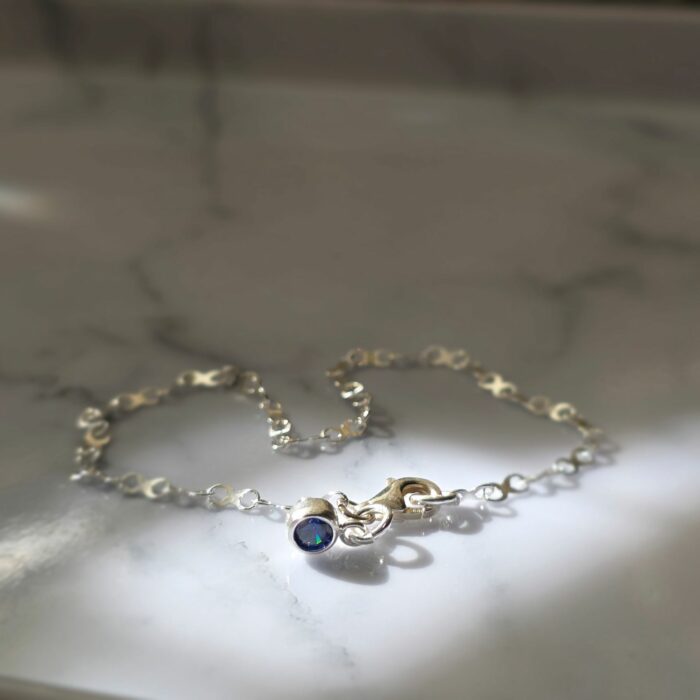 Silver Infinity Link Birthstone Bracelet- Pick Your Birthstone - Image 4