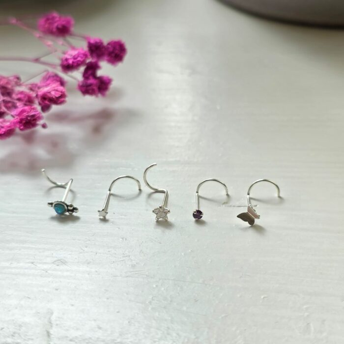 Sparkling Twink Star Nose Piercing Sterling Silver - Image 5