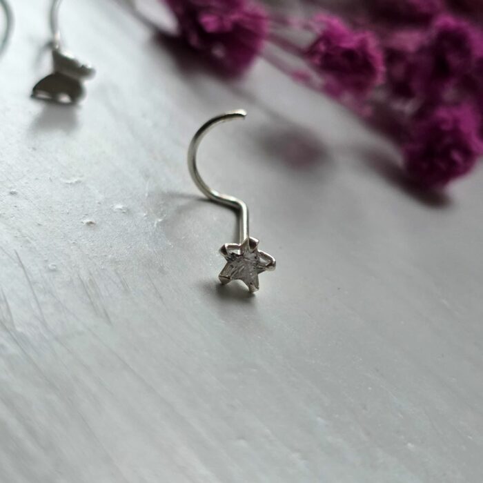 Sparkling Twink Star Nose Piercing Sterling Silver - Image 4