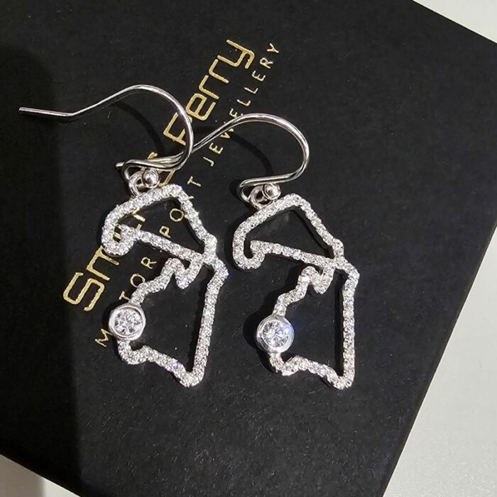 Stone Set Sparkling Silverstone Sterling Silver Drop Earrings - Image 2