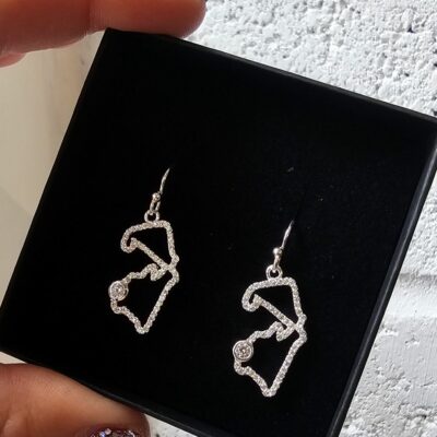 Stone Set Sparkling Silverstone Sterling Silver Drop Earrings