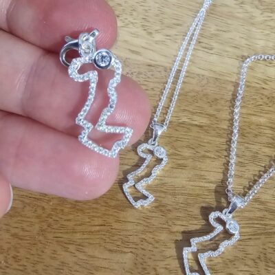 Stone Set Sparkling Singapore Sterling Silver Charm
