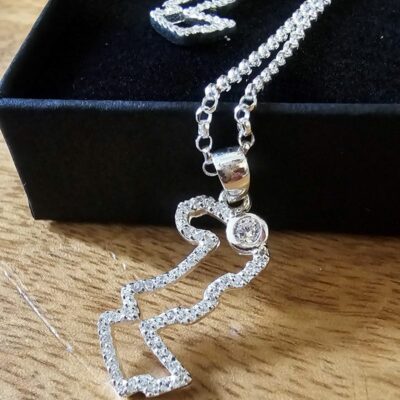 Stone Set Sparkling Singapore Sterling Silver Necklace
