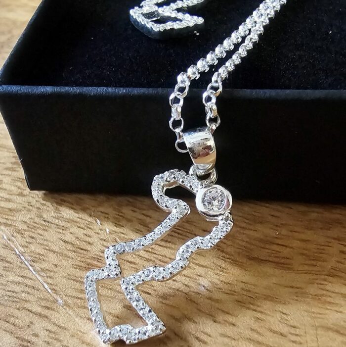 Stone Set Sparkling Singapore Sterling Silver Necklace