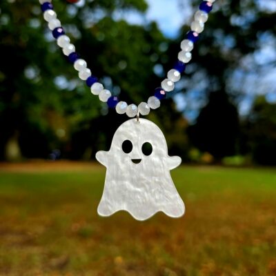 Team Ghosty Crystal Necklace in Sterling Silver