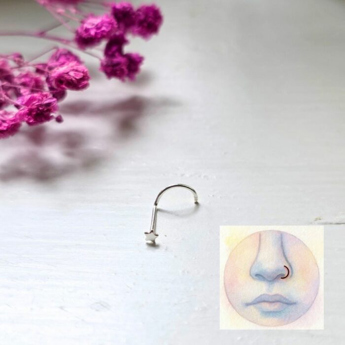 Tiny Twink Star Nose Piercing Sterling Silver - Image 2