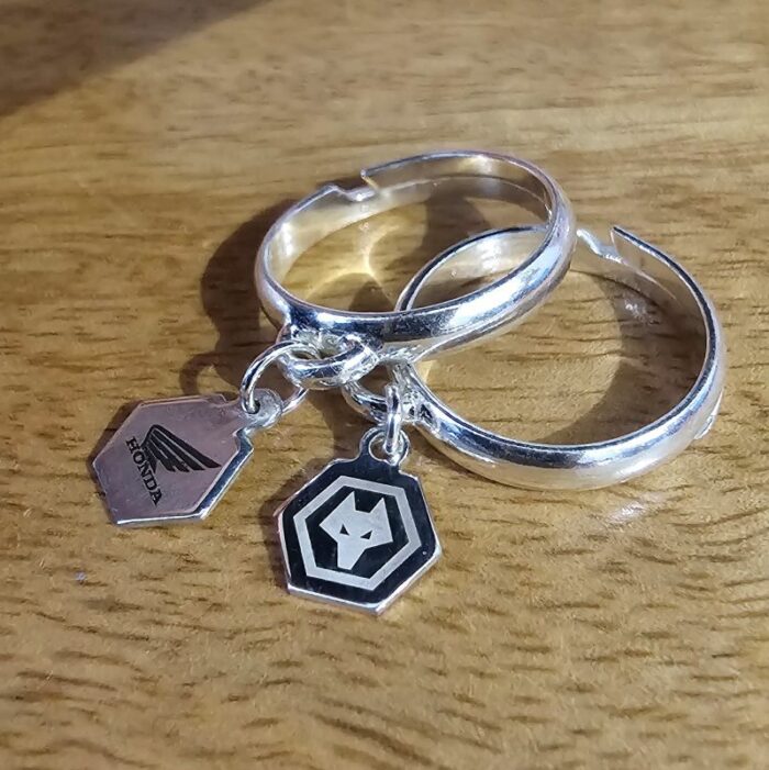 Official Honda Tiny Tag Adjustable Ring in Sterling Silver - Image 3