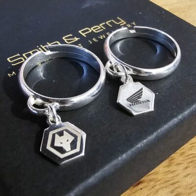Wolves FC Official Tag Logo Adjustable Ring in Sterling Silver