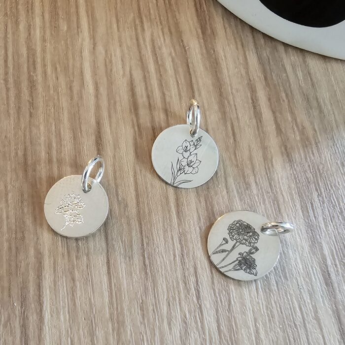 August Birthflower Pendant in Sterling Silver - Image 2