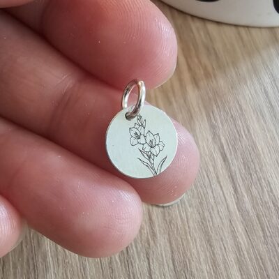 August Birthflower Pendant in Sterling Silver
