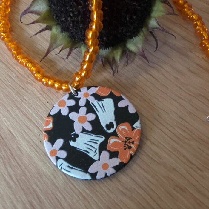 Floral Ghostie Necklace - 18 inch Chain - Image 2
