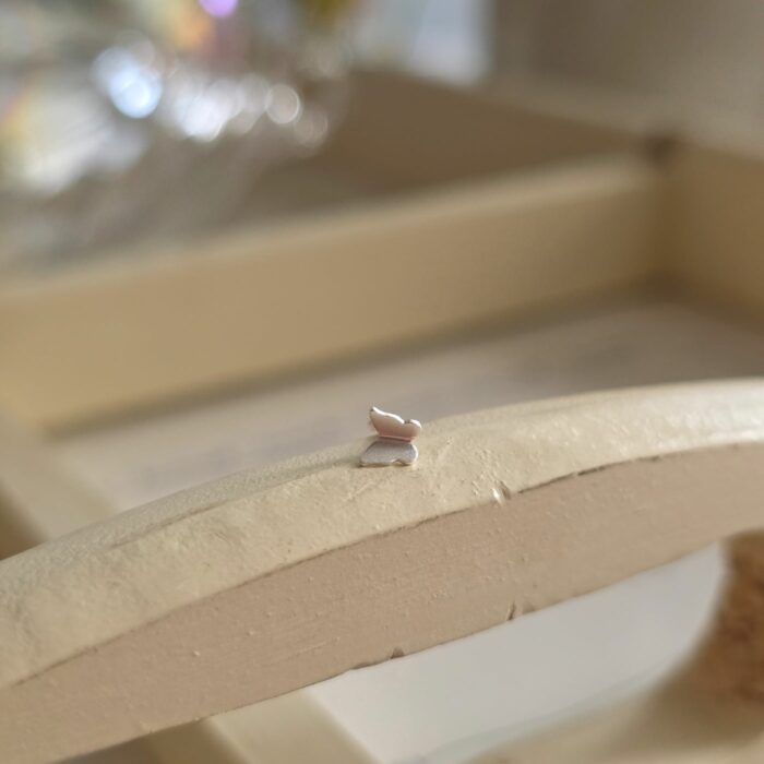 Flutterby Butterfly Push Through Sterling Silver Nose Stud - Image 4