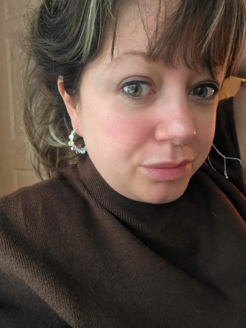 Glittering Ice Queen Hoop Earrings in Sterling Silver- 2.5cm - Image 2