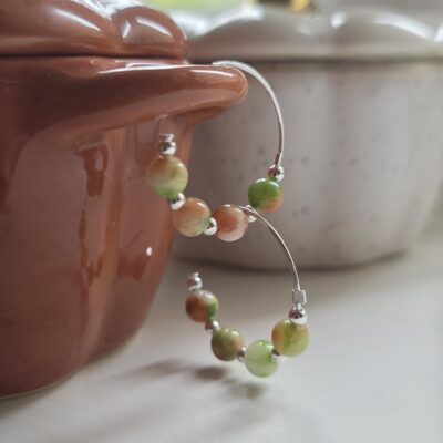 The Life of a Showgirl Jade Gemstone Hoops in Sterling Silver- 2.5cm