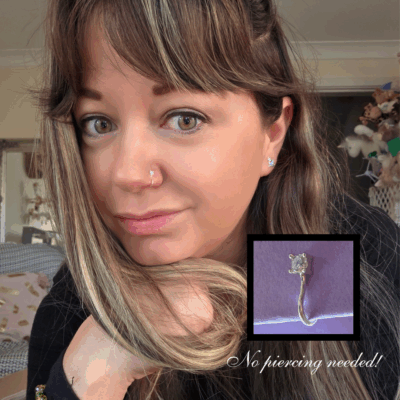 No Piercing Sterling Silver Sparkling Nose Ring