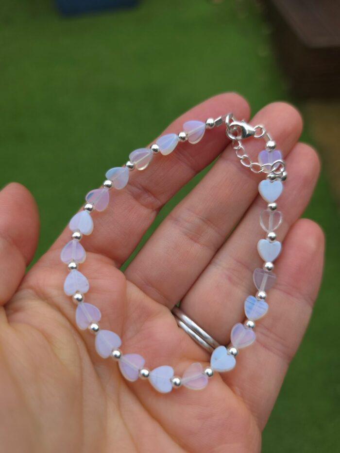 Life of a Showgirl Opalite Heart Sterling Silver Bracelet - Image 2