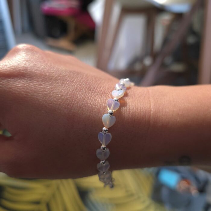Life of a Showgirl Opalite Heart Sterling Silver Bracelet - Image 5