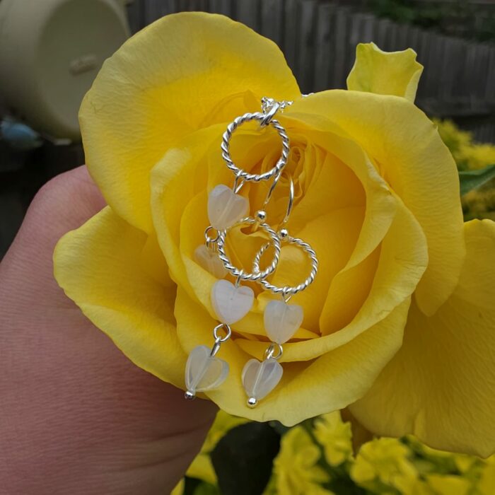 Life of a Showgirl Opalite Hearts Sterling Silver Necklace - Image 2