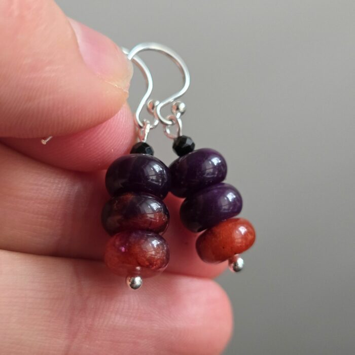 'Little Pot of Witchcraft' Agate Drop Earrings with Witches Mirror Pill Box - Limited Edition - Image 2