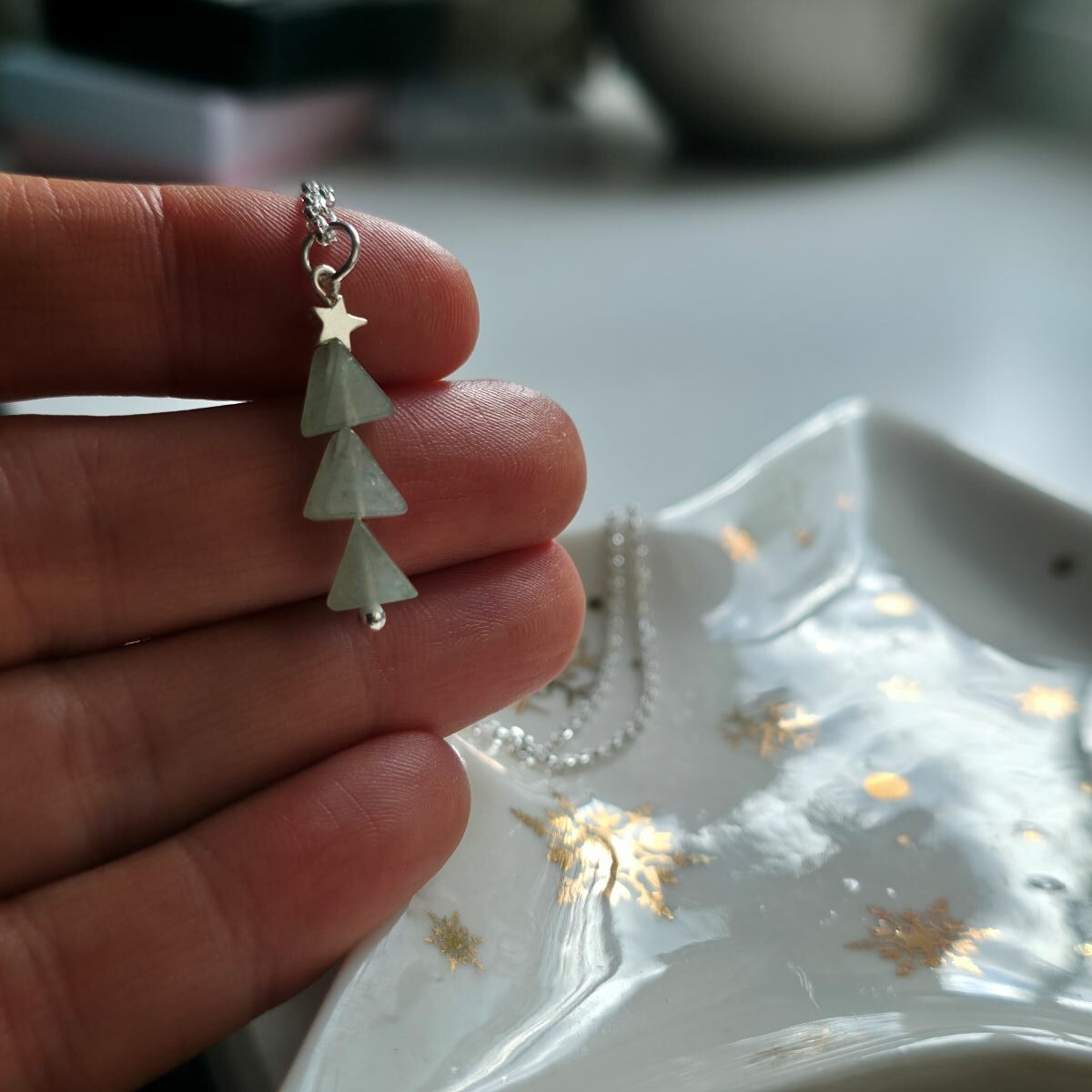 'Oh Christmas Tree' Scandi Aventurine Gemstone Necklace- Limited Edition Arrival - Image 2